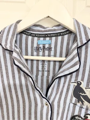 Vintage Harry Potter Ravenclaw Pajamas Lounge Shirt Hogwarts Sleep Size 0 Top thumbnail 2