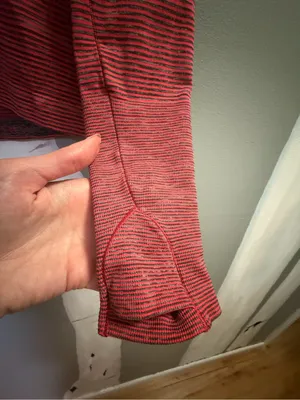 Lululemon Striped Long Sleeve Crewneck Top - Rusty Orange thumbnail 5
