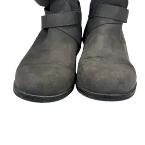 JustFab Carmona Over The Knee Boots Faux Suede Grey Moto Buckle‎ Women 10 Riding thumbnail 7