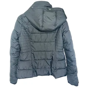 Abercrombie & Fitch Black Hooded Winter Utility Puffer Coat Jacket Womens Size M thumbnail 2