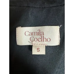 Camila Coelho Black Sequin Puff Sleeve Open Back Mini Dress Small Holiday thumbnail 6