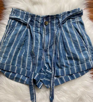 american eagle striped denim shorts thumbnail 3