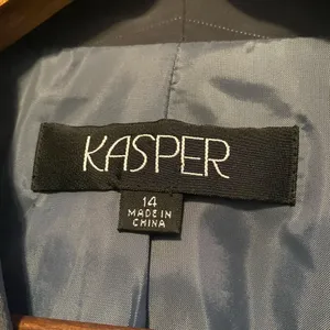 Womens Kasper Gray 3 Buttons Blazer Suit Jacket 14 thumbnail 5