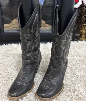 Volatile Women Black Leather Western Cowboy Boots Size 8.5 Denver Heel‎ thumbnail 1
