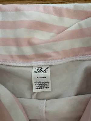 Frankie's Bikinis Fold-Over Waist Pink & White Striped Bike Shorts thumbnail 2