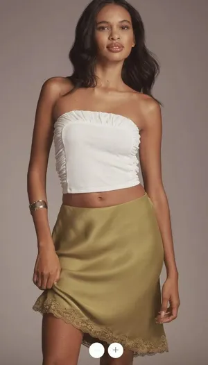Anthropologie The Tilda Knee-Length Slip Skirt: Scallop Lace Edition thumbnail 1