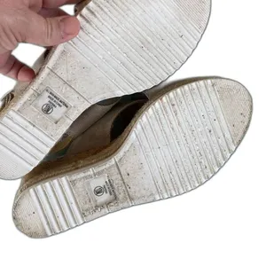 neutral beige espadrille cork platform wedge size 10 thumbnail 5