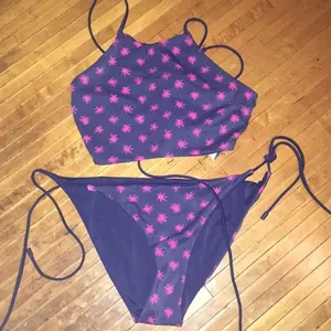 Lands End M paint splatter halter style bikini thumbnail 1