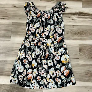 Free People Italian Breeze Floral Print Off Shoulder Dress Women’s 6 thumbnail 2