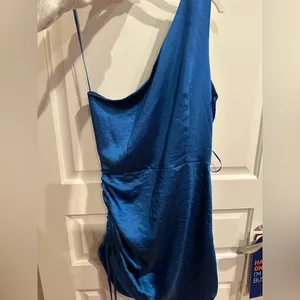 Glam Electric Blue One-Shoulder Dress thumbnail 4