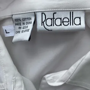 VTG Rafaella Shirt Sz L Cute Cats Holiday Christmas White Embroidered Button‎ Up thumbnail 11