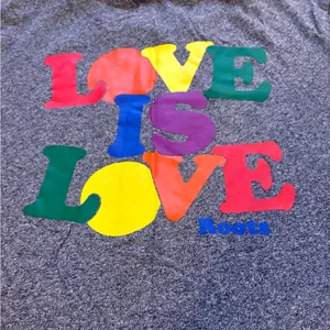 Roots Heathered Gray Love is Love Rainbow Pride Graphic Womens Size Medium thumbnail 4