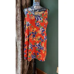 Lulus‎ V-Neck Sleeveless Red Floral Print Mini Dress XL Made in USA thumbnail 3