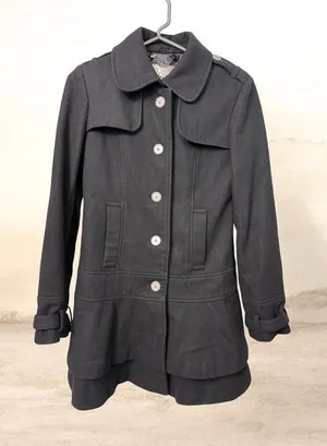 Women’s Guess Los Angeles Black Peacoat thumbnail 1