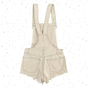 Farm Rio Vintage Ivory Denim Overall Shorts Summer Festival School Fit Size P/XS thumbnail 2