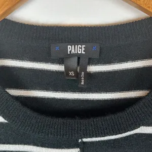 PAIGE Womens XS Merino Wool Blend Black White Striped Knit Sweater Long‎ Sleeve thumbnail 3