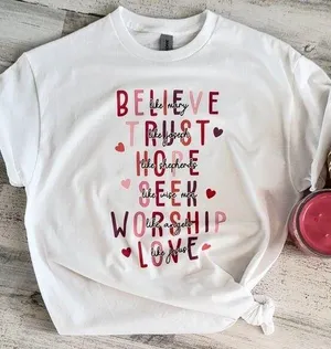 Believe, Trust, Hope… Women’s White Medium T-Shirt Short Sleeve thumbnail 1