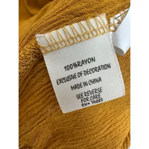 Adiva Top Women XL Mustard Yellow Boho Babydoll Casual Lagenlook‎ Embroidered thumbnail 7
