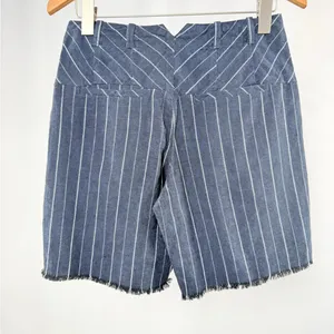 NWT Free People Linen Blend Striped Cloth Shorts in‎ Navy White Size 0 thumbnail 3