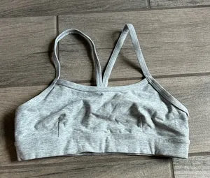 ALO Yoga Light Gray Seamless Strappy Bralette thumbnail 1