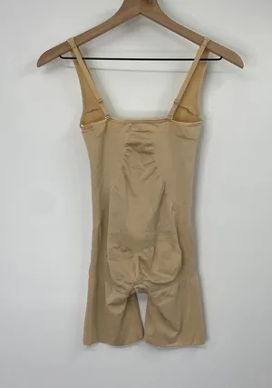 Spanx Open Bust Mid Thigh Bodysuit Tan Nude Convertible Shapewear Womens XLarge thumbnail 7