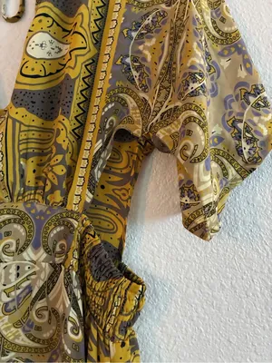 Earthbound | Bohemian Paisley Print Maxi Dress | Olive size S thumbnail 2