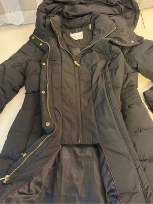 Cole Haan Black Quilted Hooded Puffer Gold-Tone Hardware thumbnail 8