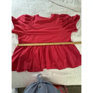 English Factory crew neckline voluminous puff sleeves Peplum Waist Size 3X thumbnail 9