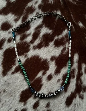 Beaded necklace Rodeo Queen handmade brand new Green thumbnail 1