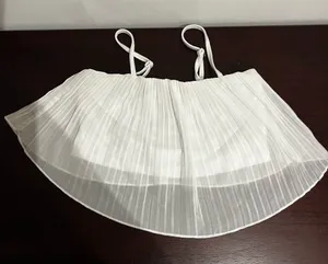 White Sheer Layered Crop Top Size XS thumbnail 1