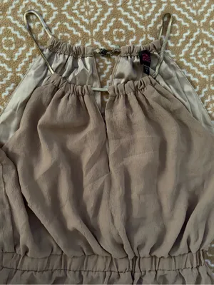 bebe Taupe Halter High-Low Dress thumbnail 2