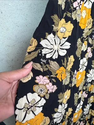 NATURAL LIFE Boho Cottage-core Floral Maxi Skirt Open Side Vents Lightweight L thumbnail 3