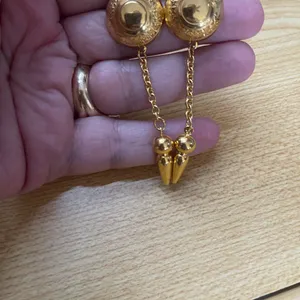 Unique Vintage Gold Chain Drop Earrings thumbnail 2