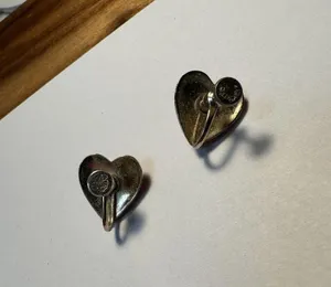 Vintage Coro Red Enamel Heart Rhinestone Screw On Non Pierced Earrings thumbnail 6