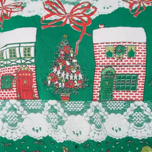 Vintage 80s Puffy Print Green Christmas Sweatshirt thumbnail 5