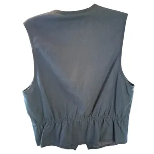 Marsh Landing quiet lux minimal Navy Women's cotton linen blend Vest size Medium thumbnail 2