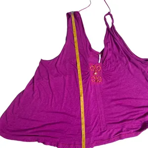 Free People New Vibes Tank Top Pink Small S Lightweight Embellished Boho NWT thumbnail 16