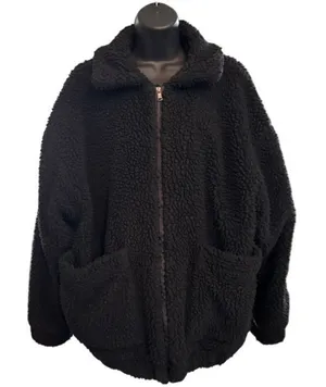 I.AM.GIA Pixie Teddy Sherpa Jacket‎ Sz S Black Oversized thumbnail 1