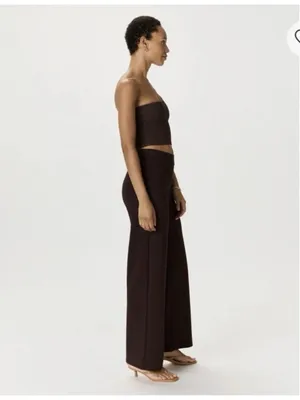 Quince Ultra-Stretch Ponte Wide Leg Pants Espresso Brown Size S thumbnail 4
