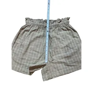 NWT Able Jordan Easy Shorts tan‎ white grid XXS thumbnail 3