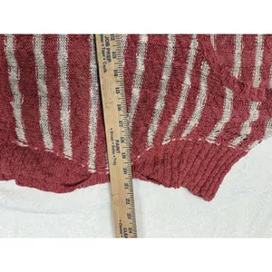 Free People Sweater Womens S Orange White Striped Crop Boxy Cap Sleeve‎ Beachy thumbnail 4