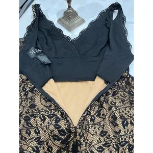 SL Fashions Womens Black Lace Gold Lining Sleeveless A-Line Midi Dress‎ Size 6 thumbnail 7