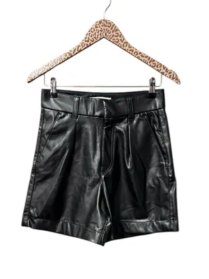 Abercrombie & Fitch Faux Vegan Leather High Rise Shorts Black Small NEW NWT thumbnail 3