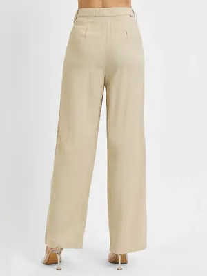 Risen Jeans Linen Blend Wide-Leg Pleated Trouser Pants Size Medium thumbnail 3