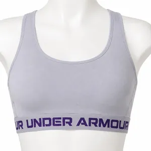 Under Armour Large Sports Bra Crossback Mid-Impact Purple 1390377 Gym Workout thumbnail 1