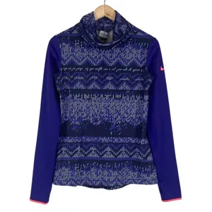 Nike Pro Hyperwarm Nordic Infinity Athletic Top Womens M Purple Funnel Neck thumbnail 2