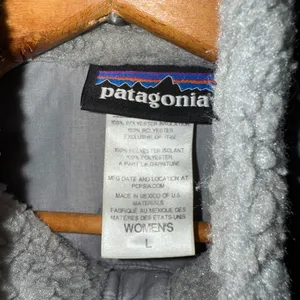 Patagonia Womens Retro X‎ Deep Pile Sherpa Zip Up Jacket Gray Large J thumbnail 3