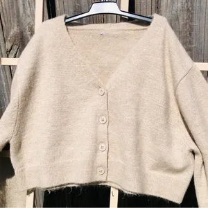 Cropped beige cardigan M Tan Size M thumbnail 2