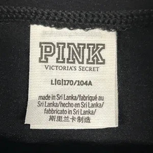 Pink Victoria’s Secret Top Women’s Large LS Black Shirt Crop Fleece Lined thumbnail 2