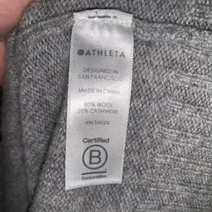 Athleta cashmere wool blend v-neck tunic length heathered gray sweater thumbnail 5
